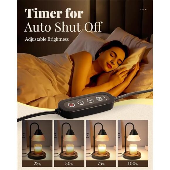 Dimmable Candle Warmer Lamp with Timer Adjustable Height, Valentines Day - Picture 3 of 7